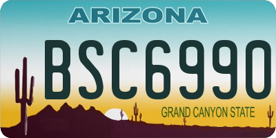 AZ license plate BSC6990