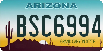 AZ license plate BSC6994