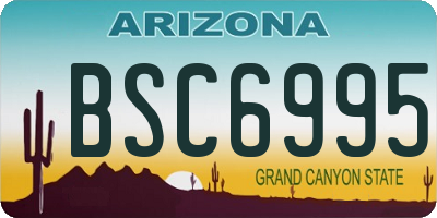 AZ license plate BSC6995