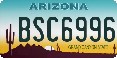 AZ license plate BSC6996