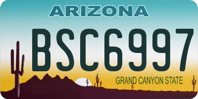 AZ license plate BSC6997