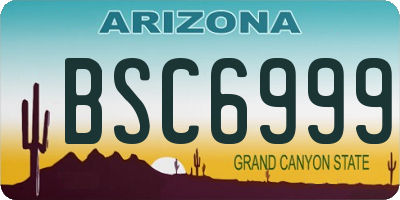 AZ license plate BSC6999