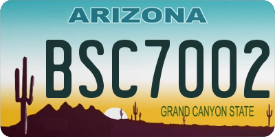 AZ license plate BSC7002