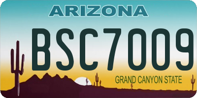 AZ license plate BSC7009