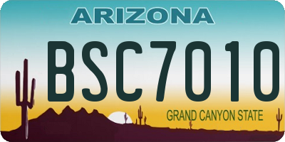 AZ license plate BSC7010