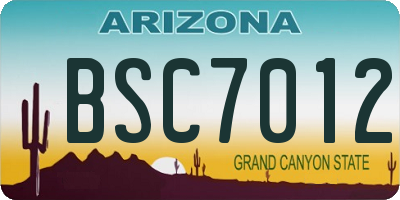 AZ license plate BSC7012