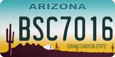 AZ license plate BSC7016