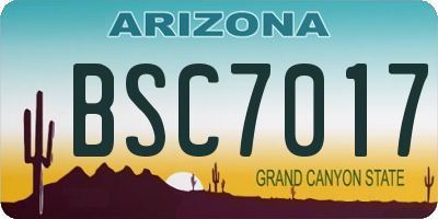 AZ license plate BSC7017