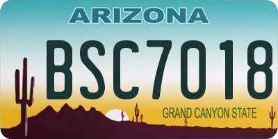 AZ license plate BSC7018