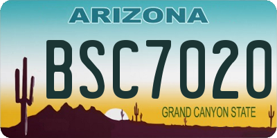 AZ license plate BSC7020