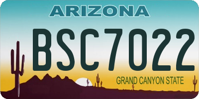 AZ license plate BSC7022