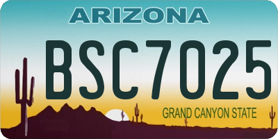 AZ license plate BSC7025