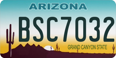 AZ license plate BSC7032