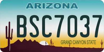 AZ license plate BSC7037