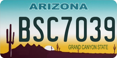 AZ license plate BSC7039