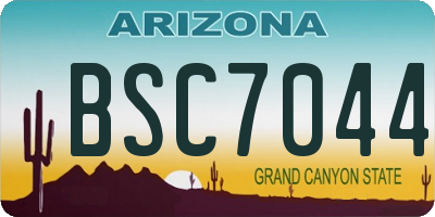 AZ license plate BSC7044