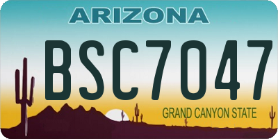 AZ license plate BSC7047