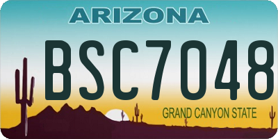 AZ license plate BSC7048