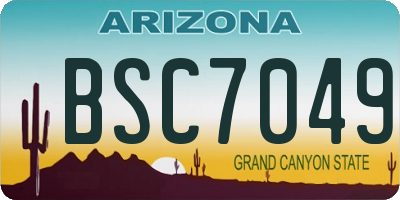 AZ license plate BSC7049