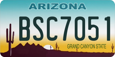 AZ license plate BSC7051