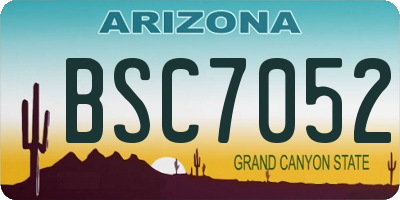 AZ license plate BSC7052