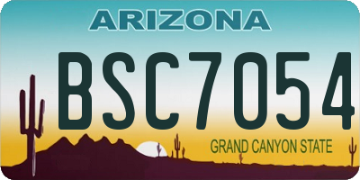 AZ license plate BSC7054