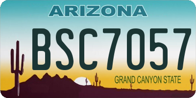 AZ license plate BSC7057