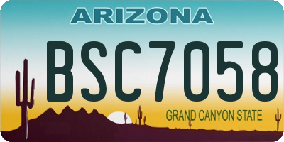 AZ license plate BSC7058