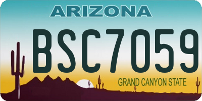 AZ license plate BSC7059