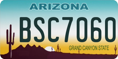 AZ license plate BSC7060