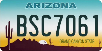 AZ license plate BSC7061