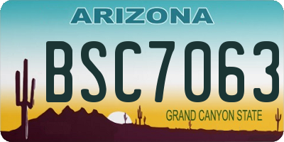 AZ license plate BSC7063
