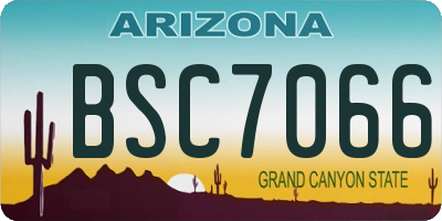 AZ license plate BSC7066