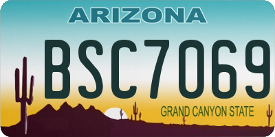 AZ license plate BSC7069