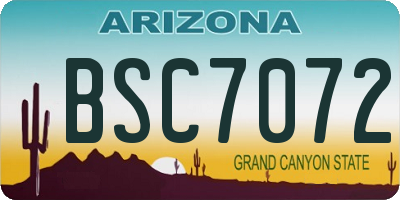 AZ license plate BSC7072