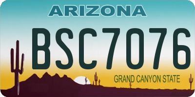 AZ license plate BSC7076