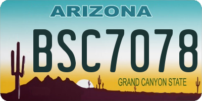 AZ license plate BSC7078