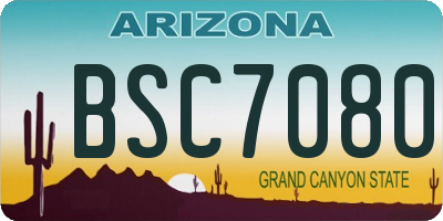 AZ license plate BSC7080