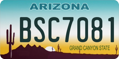 AZ license plate BSC7081