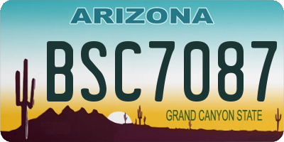 AZ license plate BSC7087