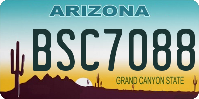 AZ license plate BSC7088