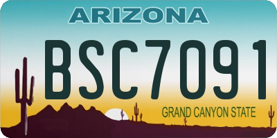 AZ license plate BSC7091