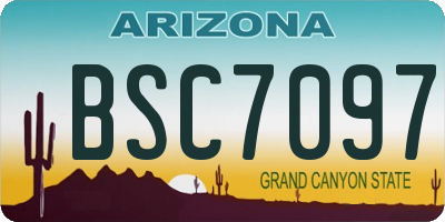 AZ license plate BSC7097