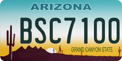 AZ license plate BSC7100