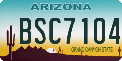 AZ license plate BSC7104