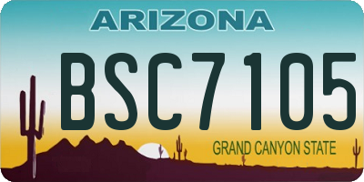 AZ license plate BSC7105