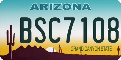 AZ license plate BSC7108