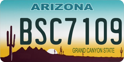 AZ license plate BSC7109