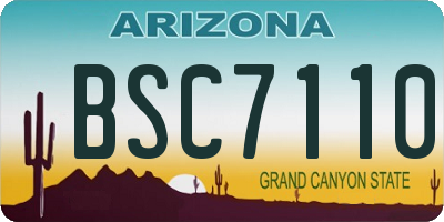 AZ license plate BSC7110