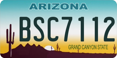 AZ license plate BSC7112